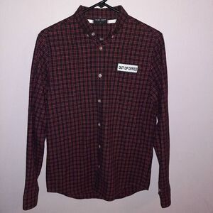 Lazy Oaf Apathetic Apparel Out Of Office Button Up Flannel Shirt